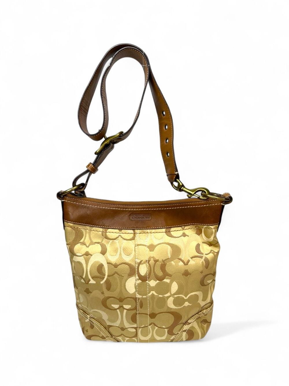 Vintage Coach Soho Signature Canvas Sling Hobo Shoulder Bag